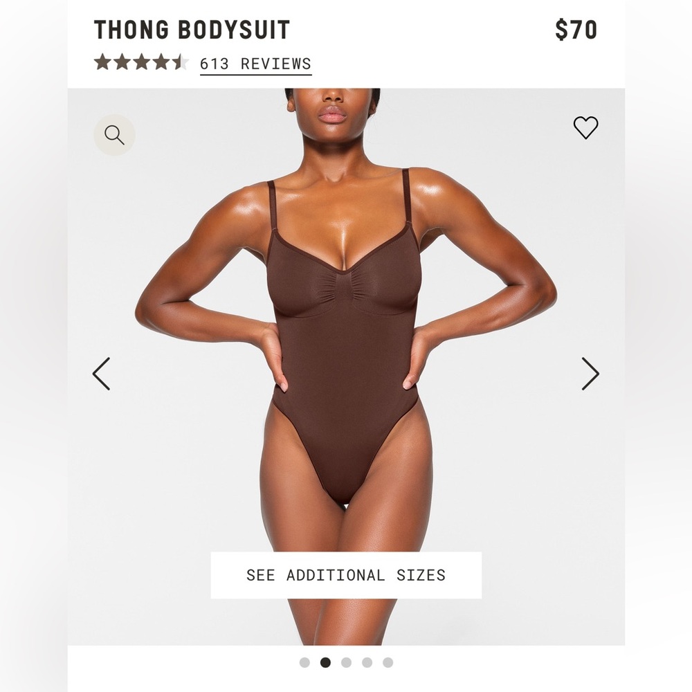 SKIMS Thong Bodysuit Size Large in Cocoa NWOT